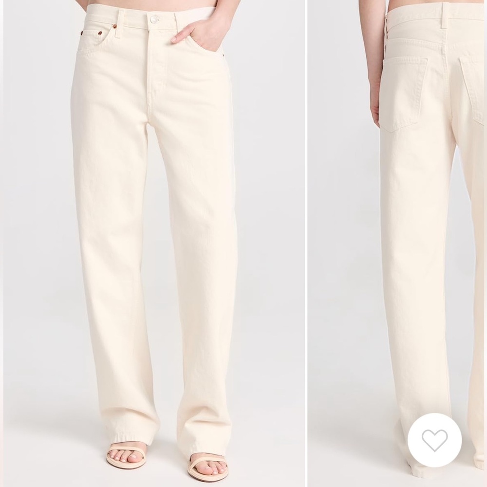 RE/DONE NWT Vintage White Long Loose Women's Jeans